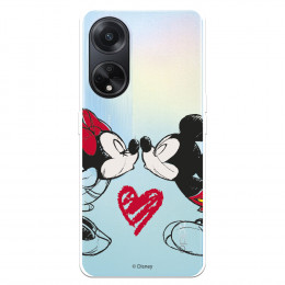 Funda para Oppo A98 5G Oficial de Disney Mickey y Minnie Beso - Clásicos Disney