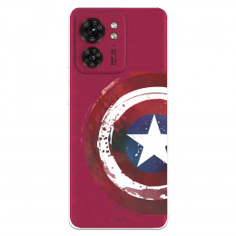 Funda para Motorola Edge 40 Oficial de Marvel Capitán América Escudo Transparente - Marvel