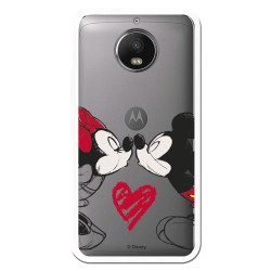 Funda para Motorola Moto G5s Plus Oficial de Disney Mickey y Minnie Beso - Clásicos Disney