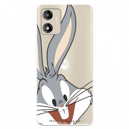 Funda para Motorola Moto E13 Oficial de Warner Bros Bugs Bunny Silueta Transparente - Looney Tunes