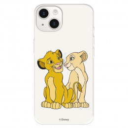 Funda para iPhone 15 Oficial de Disney Simba y Nala Silueta - El Rey León