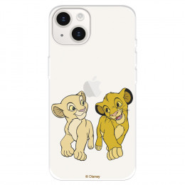 Funda para iPhone 15 Plus Oficial de Disney Simba y Nala Mirada Complice - El Rey León