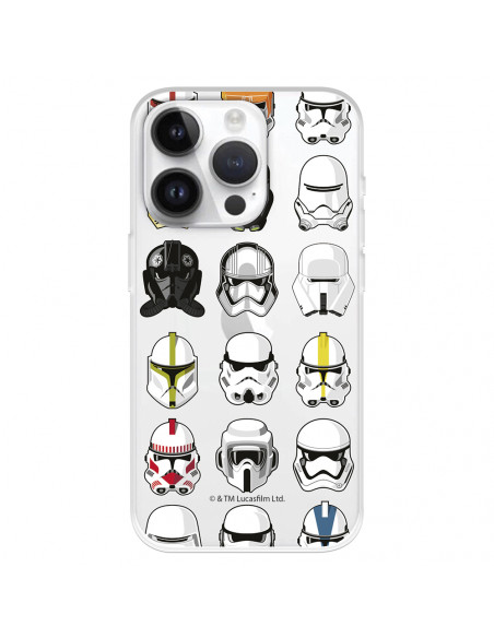 Funda para iPhone 15 Pro Max Oficial de Star Wars Patrón Cascos - Star Wars