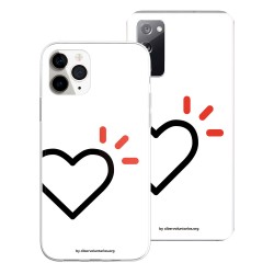 Funda Oficial Cibervoluntarios Solidaria - Corazón Sobre Fondo Blanco