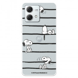 Funda para Motorola Moto G84 5G Oficial de Peanuts Snoopy rayas - Snoopy