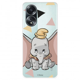 Funda para Oppo A58 4G Oficial de Disney Dumbo Silueta Transparente - Dumbo