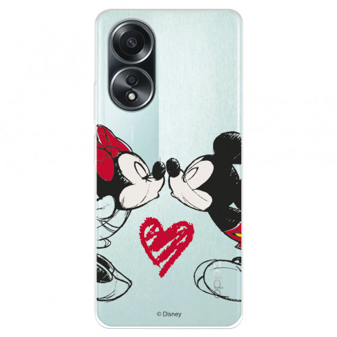 Funda para Oppo A58 4G Oficial de Disney Mickey y Minnie Beso - Clásicos Disney