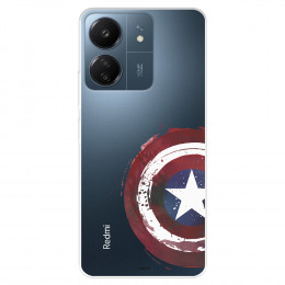 Funda para Xiaomi Redmi 13C Oficial de Marvel Capitán América Escudo Transparente - Marvel