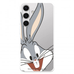 Funda para Samsung Galaxy S24 Oficial de Warner Bros Bugs Bunny Silueta Transparente - Looney Tunes
