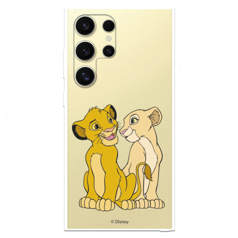 Funda para Samsung Galaxy S24 Ultra Oficial de Disney Simba y Nala Silueta - El Rey León