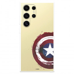 Funda para Samsung Galaxy S24 Ultra Oficial de Marvel Capitán América Escudo Transparente - Marvel
