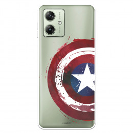 Funda para Motorola Moto G54 5G Oficial de Marvel Capitán América Escudo Transparente - Marvel