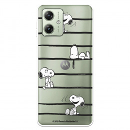 Funda para Motorola Moto G54 5G Oficial de Peanuts Snoopy rayas - Snoopy