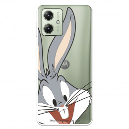 Funda para Motorola Moto G54 5G Oficial de Warner Bros Bugs Bunny Silueta Transparente - Looney Tunes