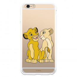 Carcasa Oficial Disney Simba y Nala transparente para iPhone 6 Plus - El Rey León- La Casa de las Carcasas