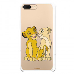 Carcasa Oficial Disney Simba y Nala transparente para iPhone 7 Plus - El Rey León- La Casa de las Carcasas