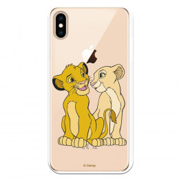 Carcasa Oficial Disney Simba y Nala transparente para iPhone XS Max - El Rey León- La Casa de las Carcasas