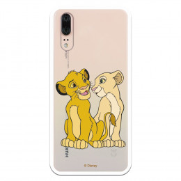 Carcasa Oficial Disney Simba y Nala transparente para Huawei P20 - El Rey León- La Casa de las Carcasas
