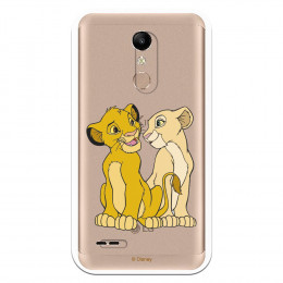 Carcasa Oficial Disney Simba y Nala transparente para LG K11 - El Rey León- La Casa de las Carcasas
