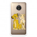 Carcasa Oficial Disney Simba y Nala transparente para Motorola Moto E4 Plus - El Rey León- La Casa de las Carcasas