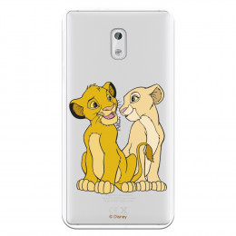 Carcasa Oficial Disney Simba y Nala transparente para Nokia 3 - El Rey León- La Casa de las Carcasas