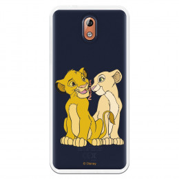 Carcasa Oficial Disney Simba y Nala transparente para Nokia 3.1 - El Rey León- La Casa de las Carcasas