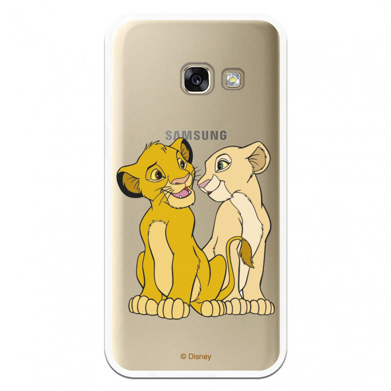 Carcasa Oficial Disney Simba y Nala transparente para Samsung Galaxy A3 2017 - El Rey León- La Casa de las Carcasas