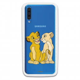 Carcasa Oficial Disney Simba y Nala transparente para Samsung Galaxy A70 - El Rey León- La Casa de las Carcasas