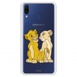 Carcasa Oficial Disney Simba y Nala transparente para Samsung Galaxy M20 - El Rey León- La Casa de las Carcasas