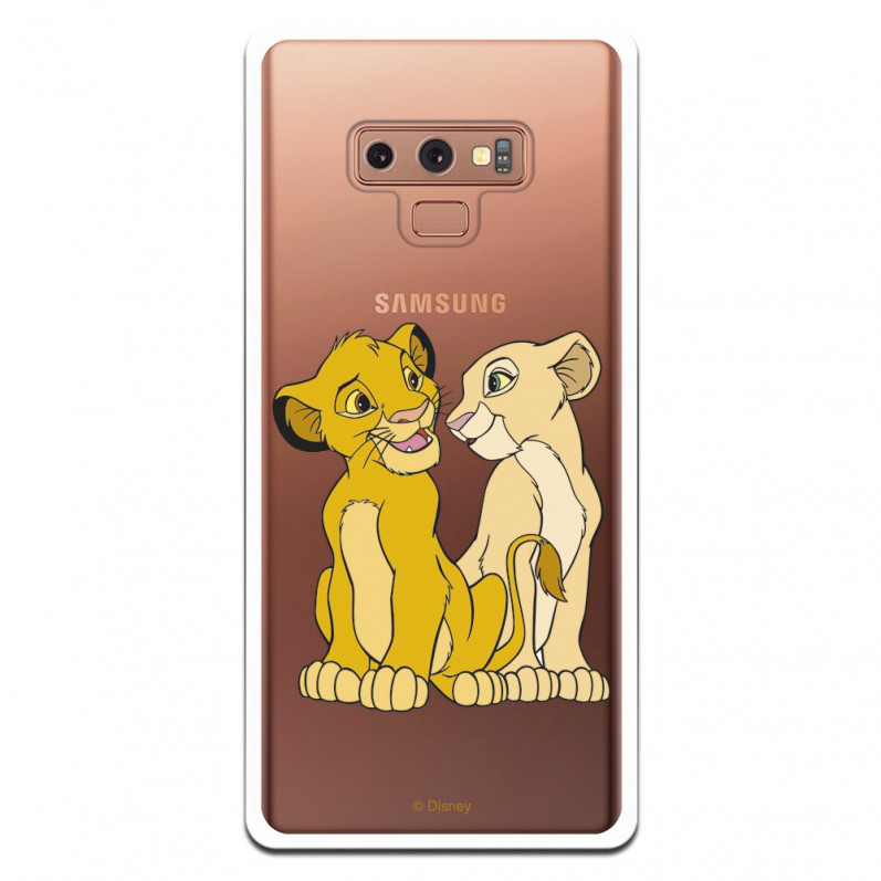 Carcasa Oficial Disney Simba y Nala transparente para Samsung Galaxy Note 9 - El Rey León- La Casa de las Carcasas