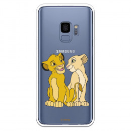 Carcasa Oficial Disney Simba y Nala transparente para Samsung Galaxy S9 - El Rey León- La Casa de las Carcasas