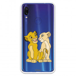 Carcasa Oficial Disney Simba y Nala transparente para Xiaomi Redmi 7 - El Rey León- La Casa de las Carcasas