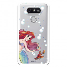 Carcasa Oficial Disney Sirenita y Sebastián Transparente para LG G5 - La Sirenita- La Casa de las Carcasas