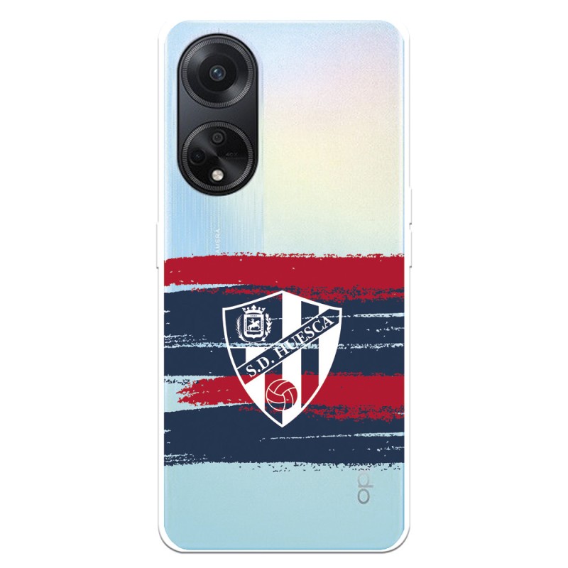 Funda para Oppo A98 5G del SD Huesca Rayas Transparente  - Licencia Oficial SD Huesca