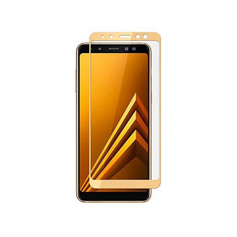 Vetro Temperato Completo Oro per Samsung Galaxy A8 2018