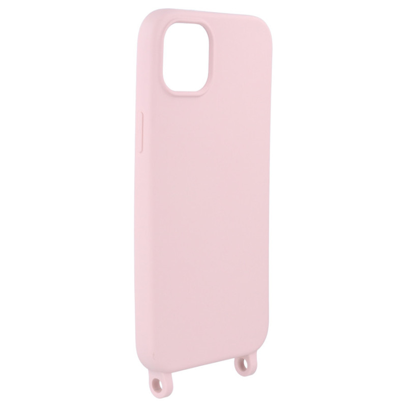 Custodia Blaspins Con Tracolla Per IPhone 15 Pro - Silicone Liquido, Antiurto, Cinturino Regolabile 150 Cm, Rosa, 6.1 Pollici