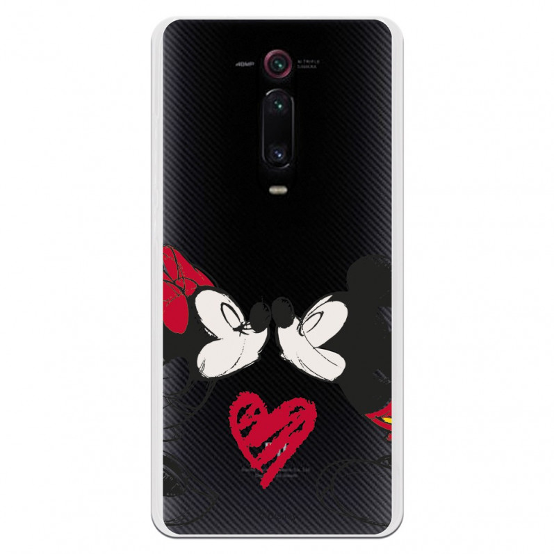 Carcasa Oficial Disney Mikey Y Minnie Beso Clear para Xiaomi Mi 9T (Redmi K20)- La Casa de las Carcasas