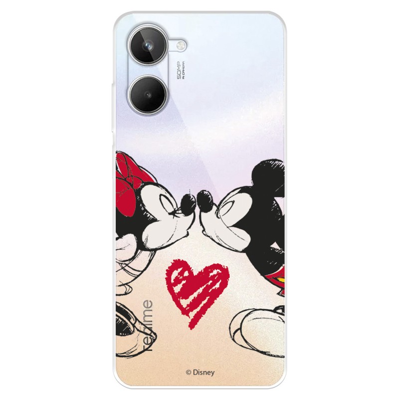 Funda para Realme 10 Oficial de Disney Mickey y Minnie Beso - Clásicos Disney