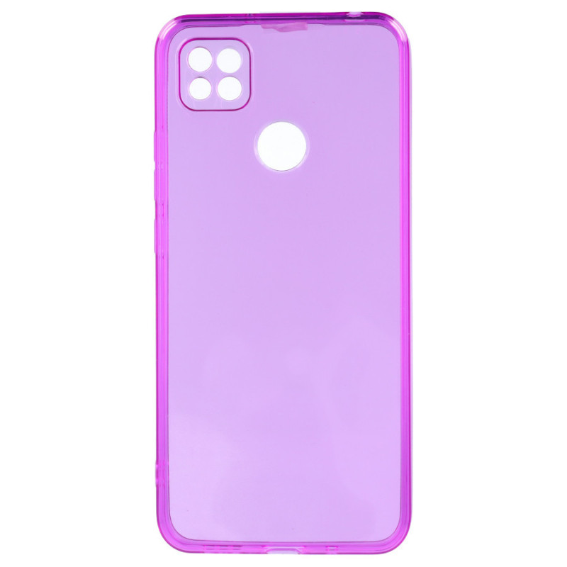 Cover Glitter Per Xiaomi Redmi 9C Trasparente Con Brillantini - Custodia Sottile In Silicone TPU Antiurdo Viola
