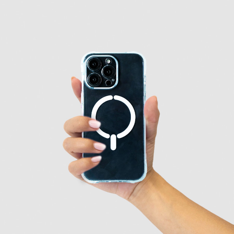 GUAGUA Custodia Per IPhone 13 Mini Con MagSafe - Cover Sottile In Carbonio, Antiurto TPU+PC, Super Magnetica, Colore Nero