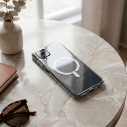 Funda Transparente Logo Compatible con Magsafe para Samsung Galaxy A12