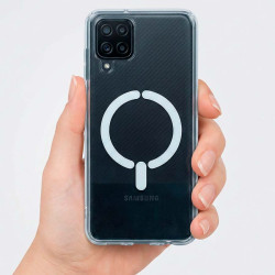 Funda Transparente Logo Compatible con Magsafe para Samsung Galaxy M12