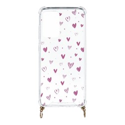 Funda Silicona Colgante Corazones Rosas para Samsung Galaxy A72 5G