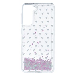 Funda Líquida Corazones para Samsung Galaxy S21