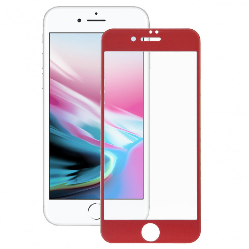 Protezione per lo schermo in vetro temperato Completa Rosso per iPhone 8 Plus
