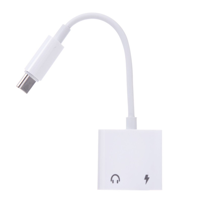 Adaptador Doble V8/Mini Jack a Tipo C Blanco