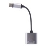 Adaptador Doble Mini Jack/Tipo C a Tipo C Plata