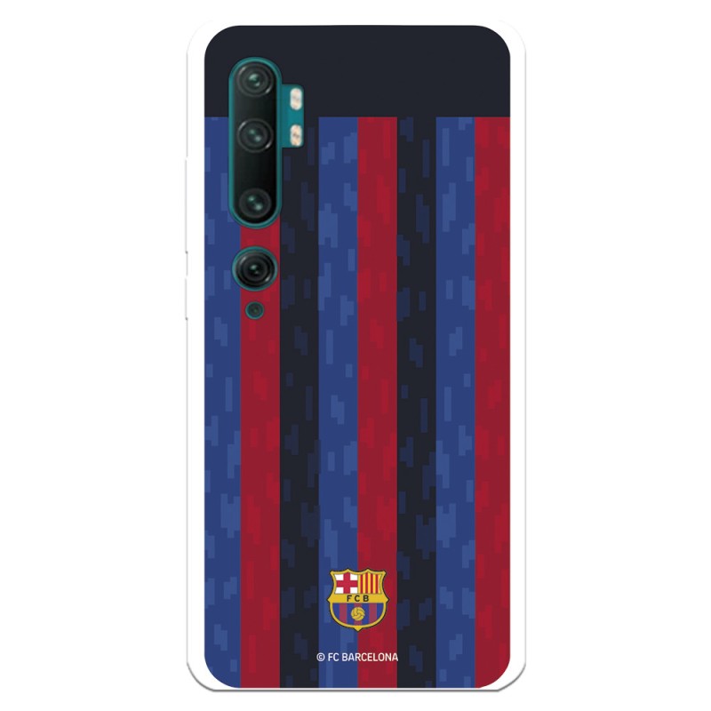 Funda para Xiaomi Mi Note 10 del FC Barcelona Fondo Rayas Verticales  - Licencia Oficial FC Barcelona