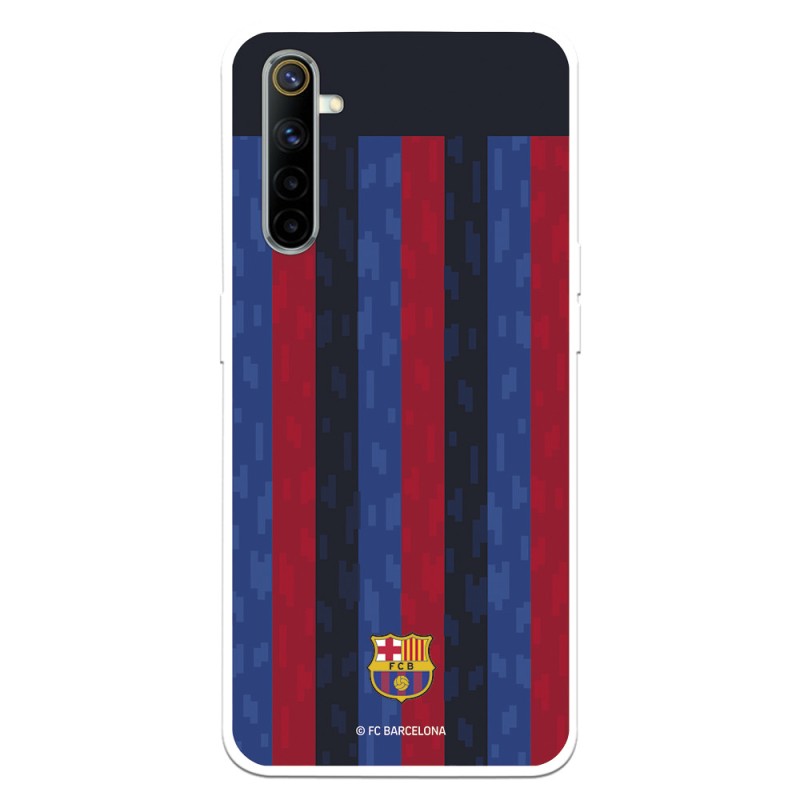 Funda para Realme 6 del FC Barcelona Fondo Rayas Verticales  - Licencia Oficial FC Barcelona