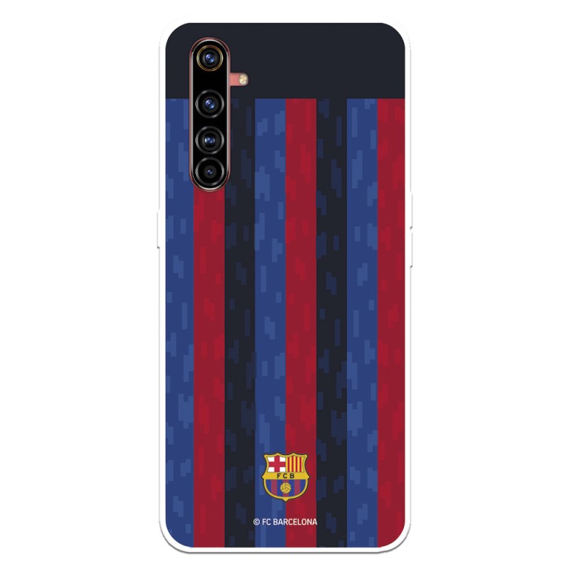 Funda para Realme X50 Pro 5G del FC Barcelona Fondo Rayas Verticales  - Licencia Oficial FC Barcelona